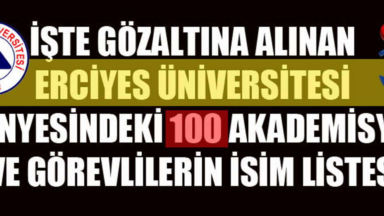 İşte o liste...