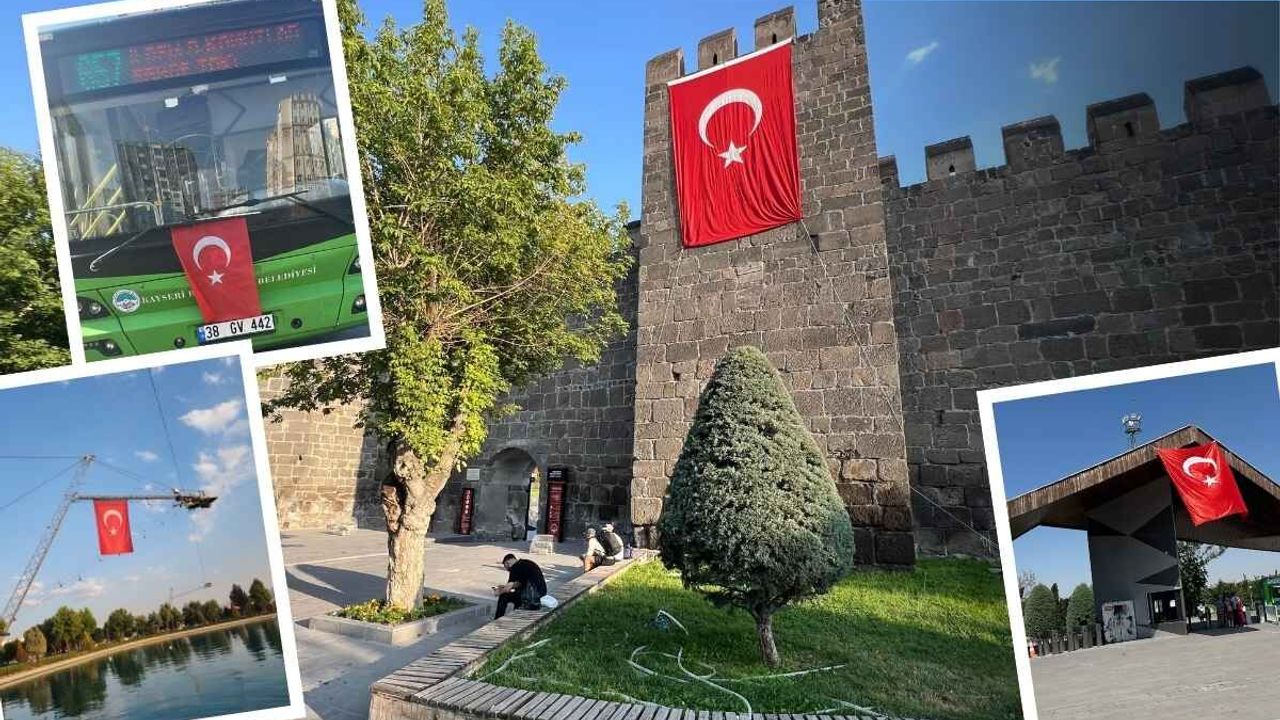 Kayseri'nin dört bir yanı bayraklarla donatıldı! İşte nedeni