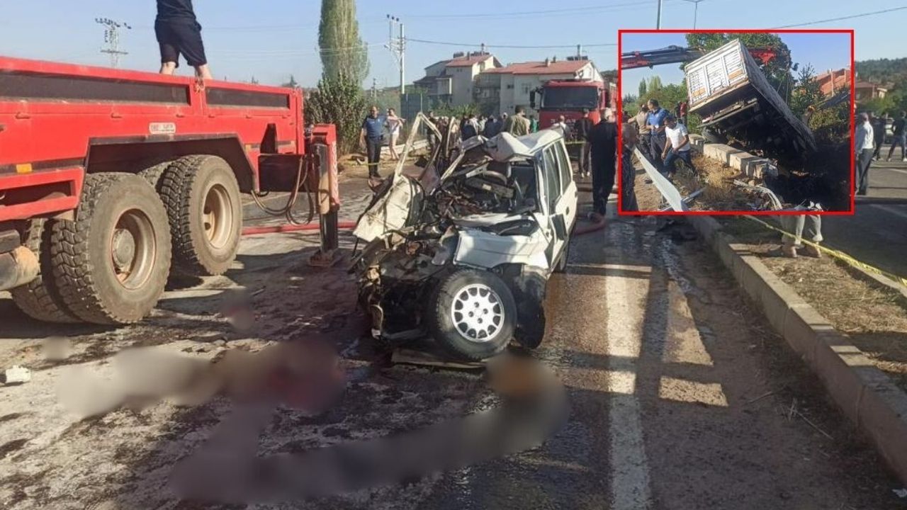 Tır ile otomobil çarpıştı, Ortalık savaş alanına döndü! 3 ölü