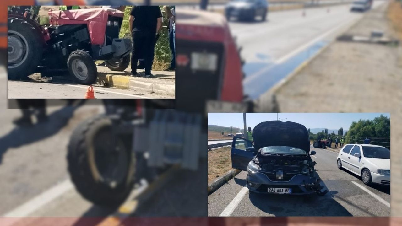 Yol üzerinde feci çarpışma: Otomobil ile traktör kazasında 3 yaralı!