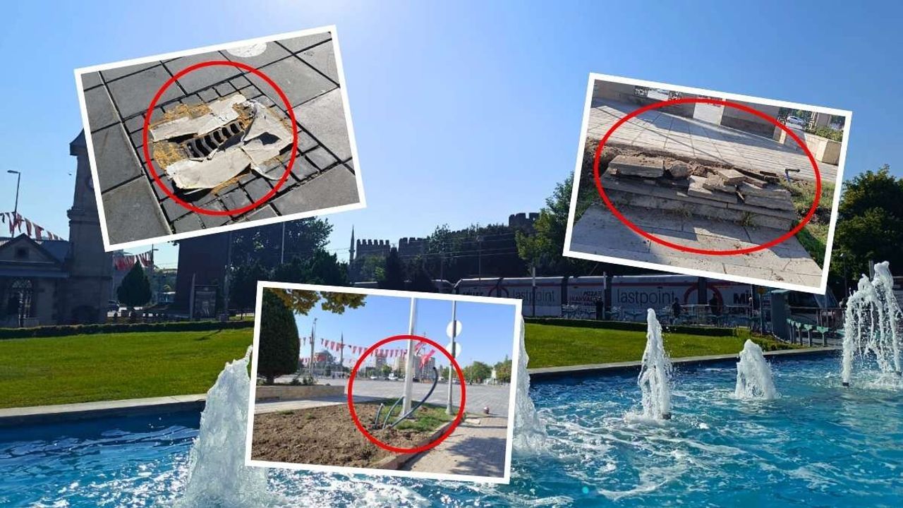 Kayseri Cumhuriyet Meydanı yamalı bohçaya döndü!