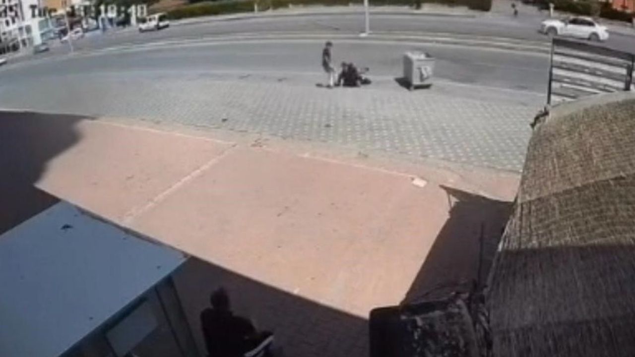 Kayseri’de scooter kazası güldürdü