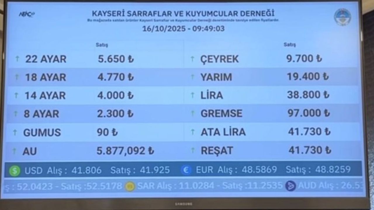 16 Ekim altın fiyatları!
