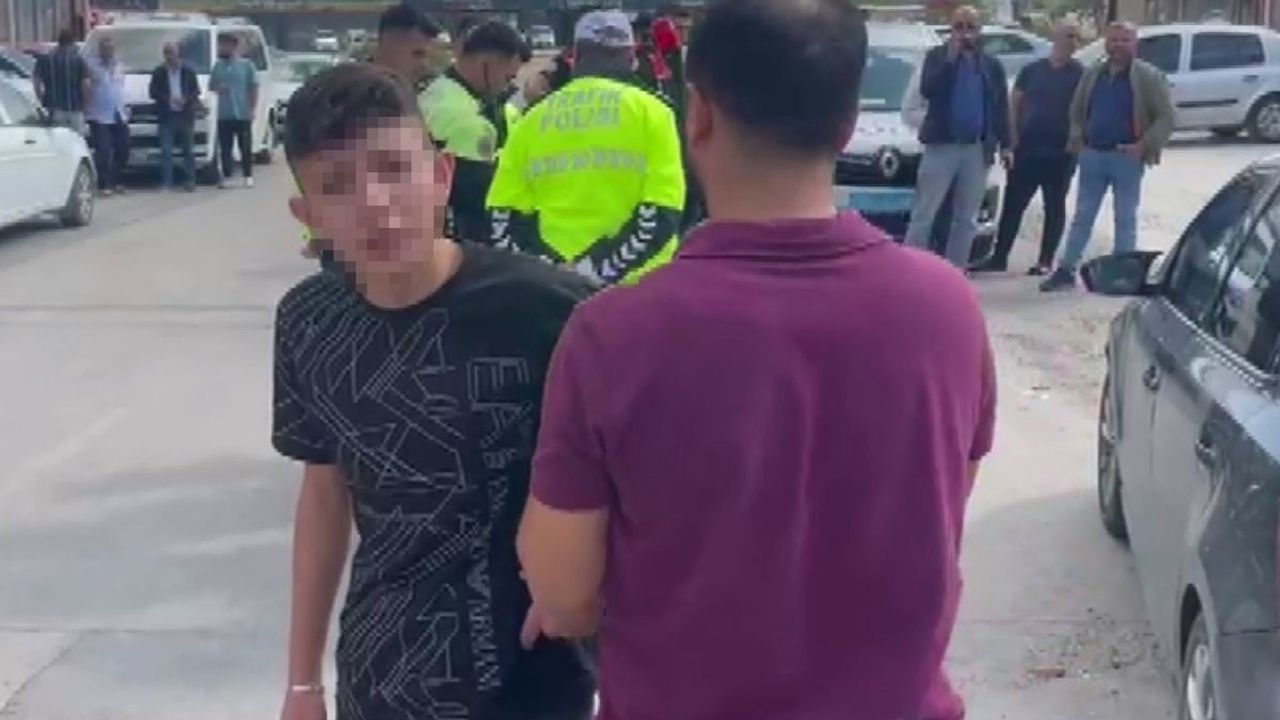 Aksaray’da 14 yaşındaki çocuk patronunun arabasıyla kaçarak polisi peşine takıp basını tehdit etti!