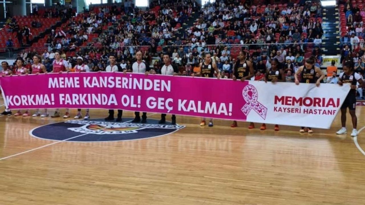 Kayseri Kadın Basketbol takımı, Meme kanserine dikkat çekti!