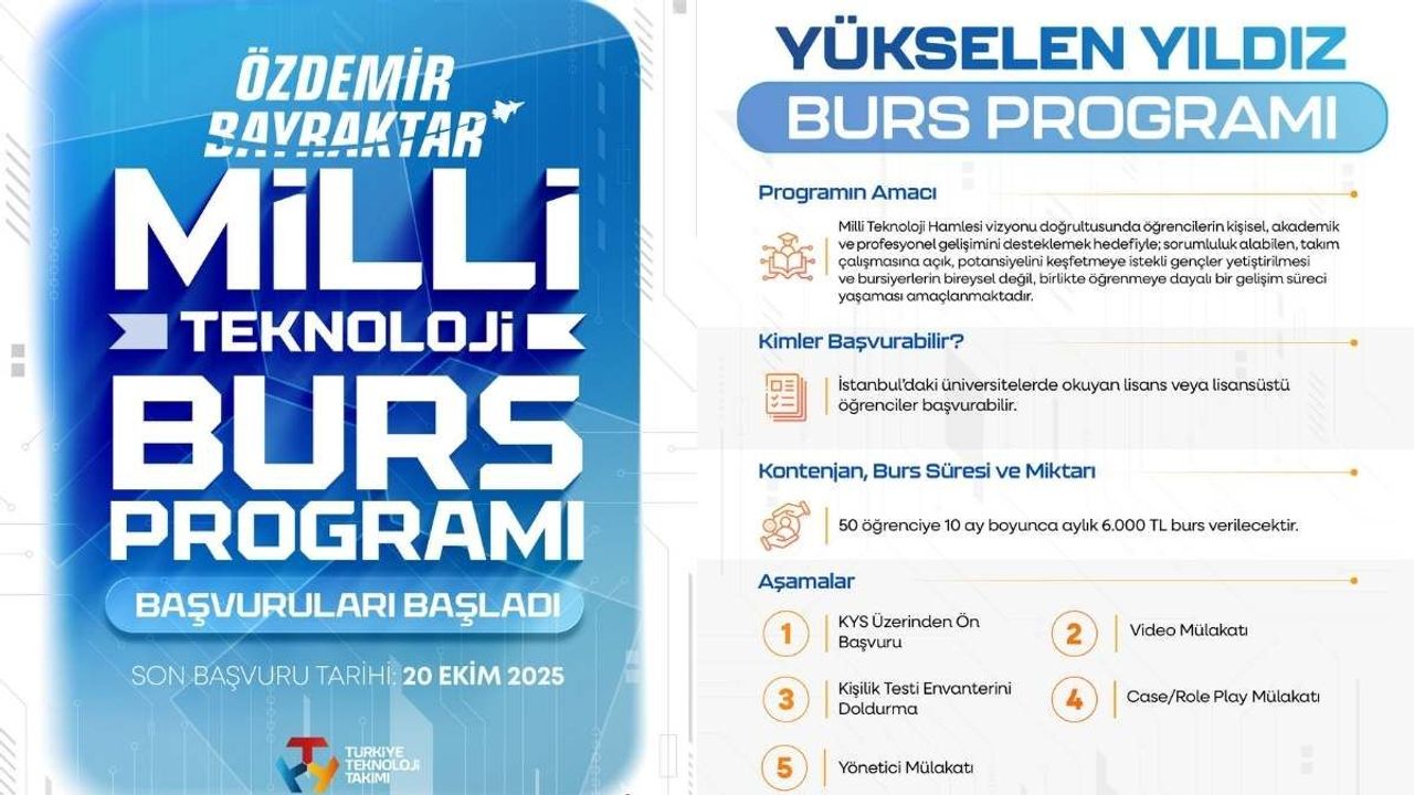 Özdemir Bayraktar Milli Teknoloji bursu için başvurular başladı!