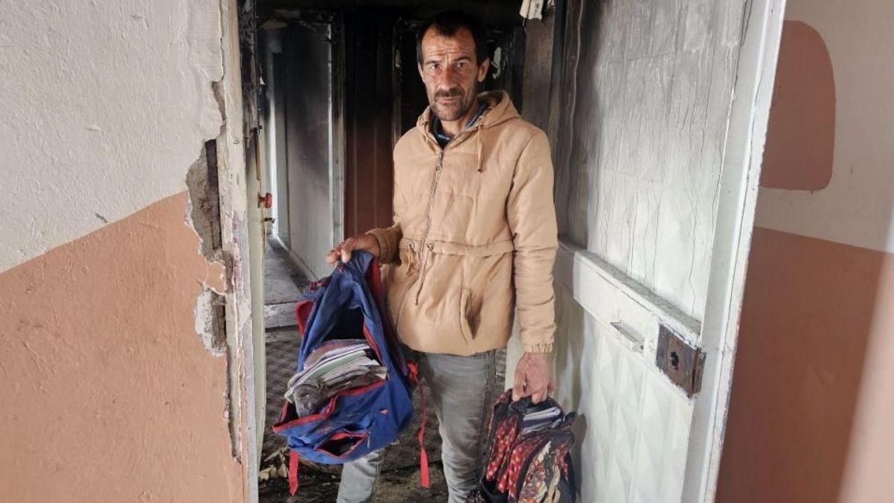 Kayseri Talas’ta evi yanan baba : 3 tane okuyan çocuğum var yardım edin