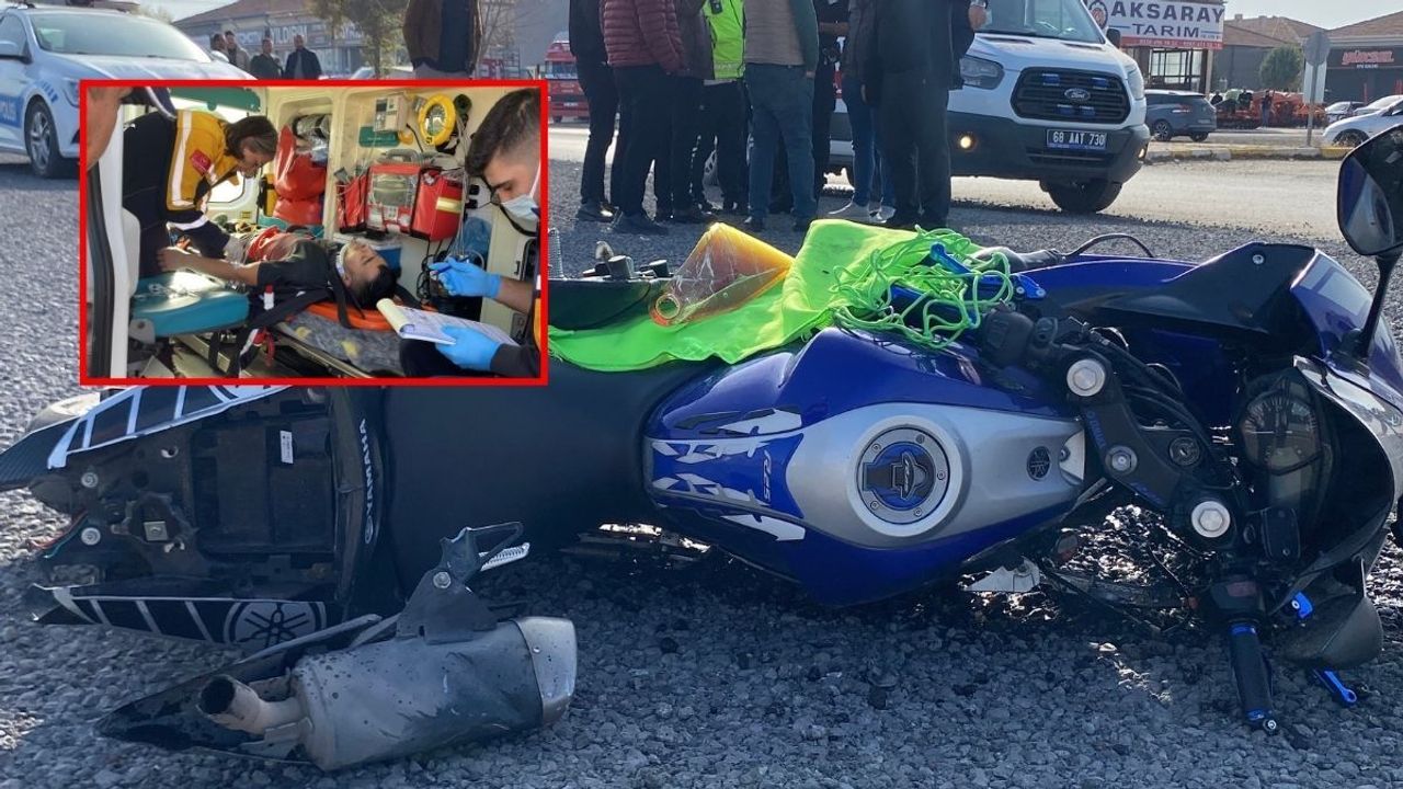 Aksaray’da otomobil ile motosiklet çarpıştı: Genç sürücü yaralandı