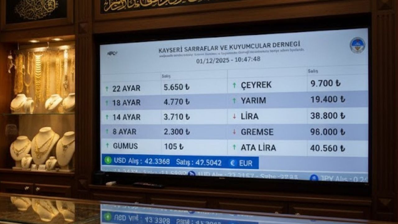 1 Aralık Kayseri Güncel Altın fiyatları !