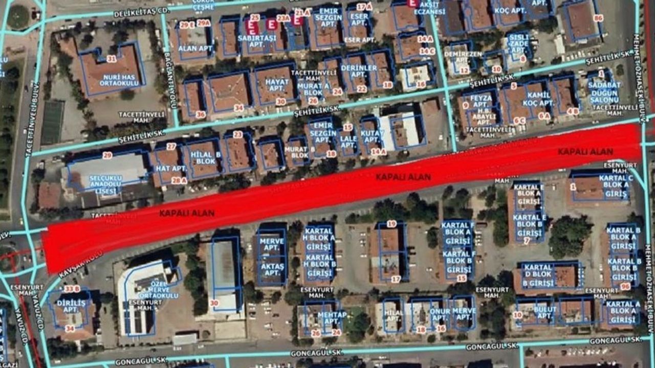 Kayseri’nin o mahallesinde yol trafiğe kapanacak!