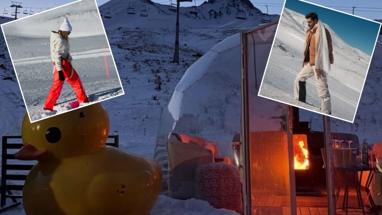 Ünlü çift Kayseri'de aşk tazeledi! Erciyes pozları sosyal medyayı salladı