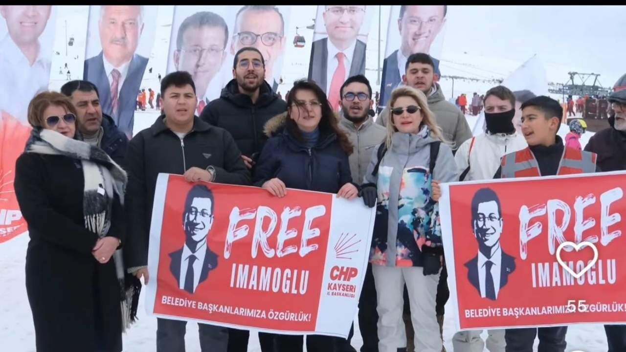 CHP Erciyes'in zirvesinde meydan okudu: İmamoğlu afişleri açtılar!