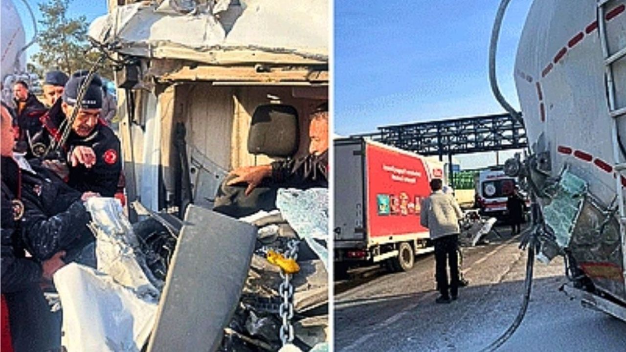Yakıt tankeri ile kamyonet çarpıştı: 1'i ağır 2 yaralı