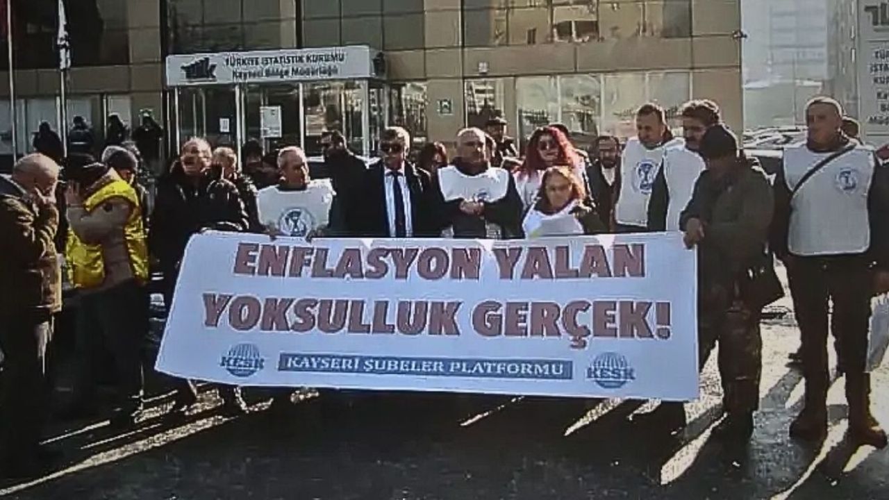 Kayseri'de TÜİK önünde eylem: İşi bırakma kararı açıklandı!