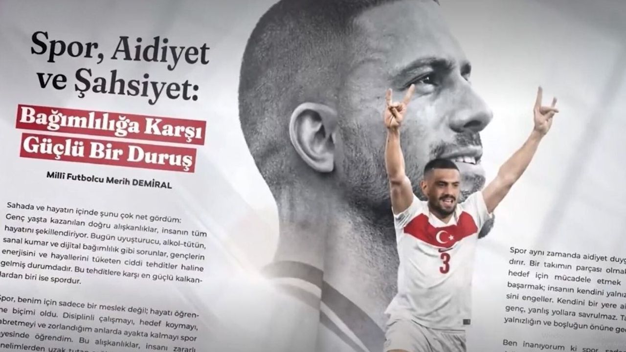 Milli futbolcu Merih Demiral Ülkü Ocakları Dergisi için makale yazdı