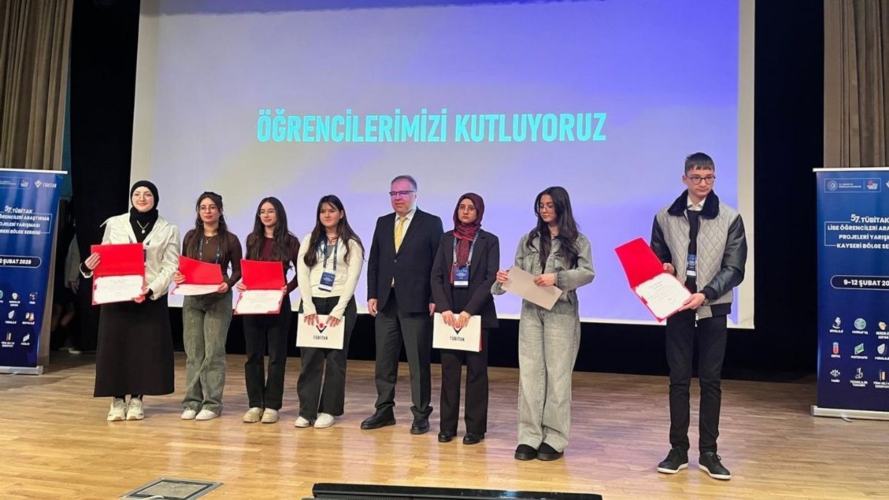 Kayseri’de 57. TÜBİTAK lise öğrencileri araştırma projeleri yarışması tamamlandı
