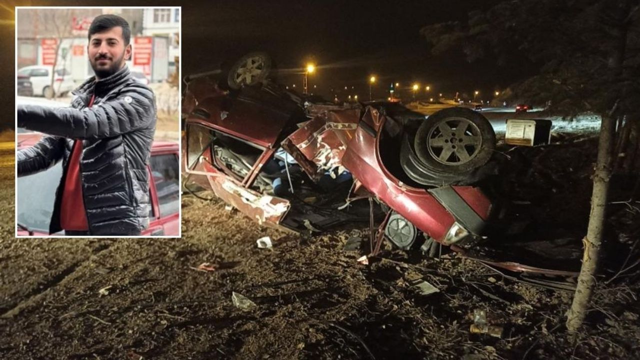 Aracın kağıt gibi ezildiği feci kazada genç sürücü hayatını kaybetti!