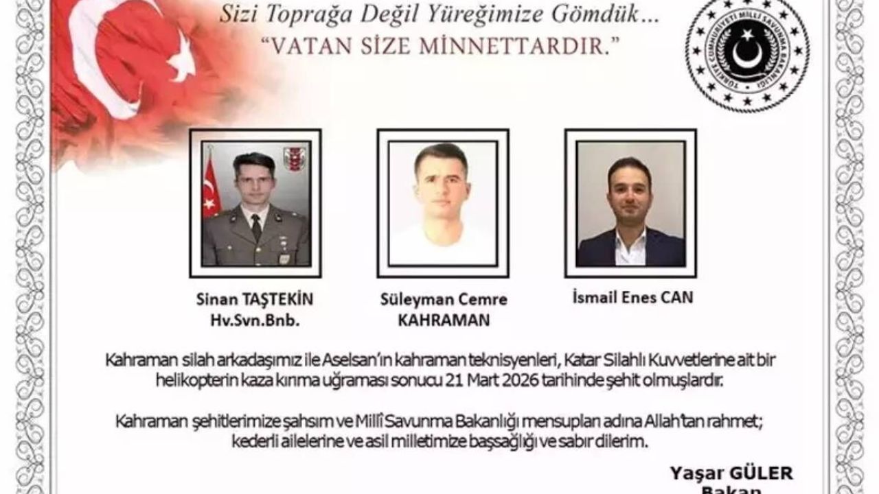 Katar’daki helikopter kazasındaki şehitlerimizin kimliği belli oldu