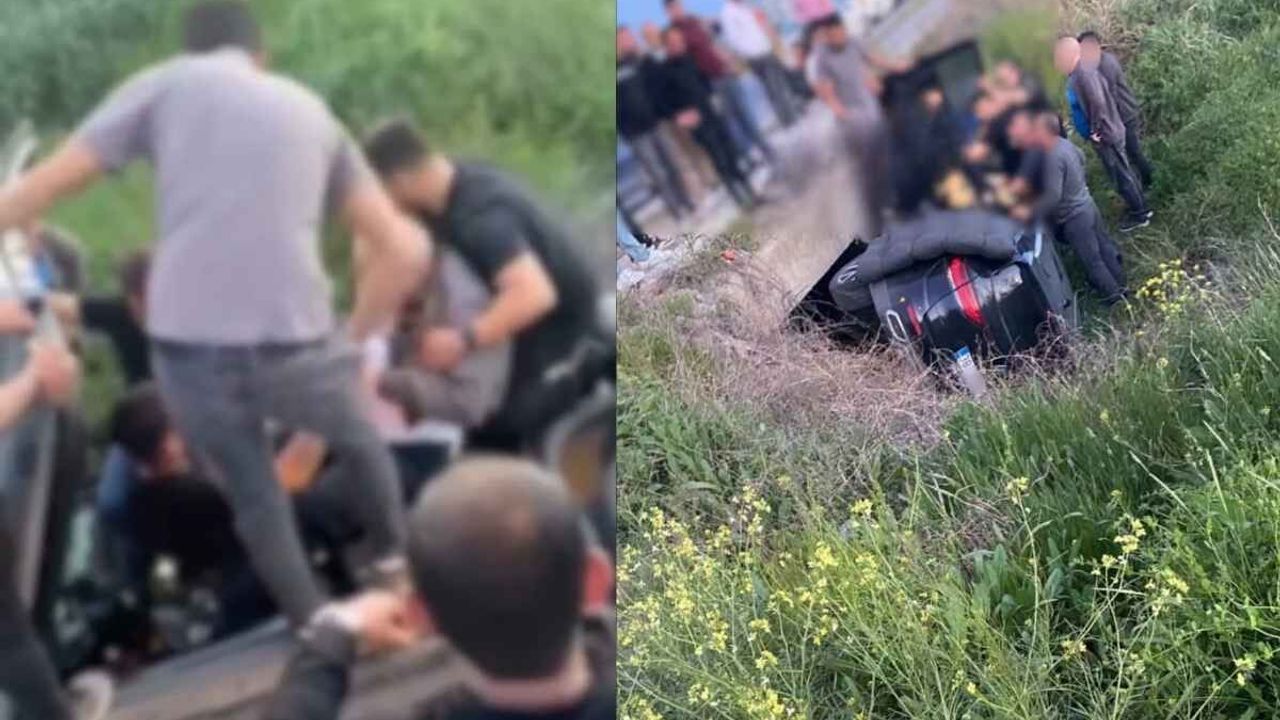 Kayseri Şehir Hastanesi yakınında otomobil şarampole yuvarlandı: Yaralılar var!