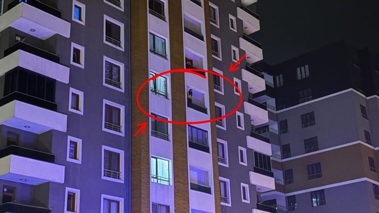 Kayseri’de 5. Kattan kendini atmaya çalışan kadını komiser ikna etti