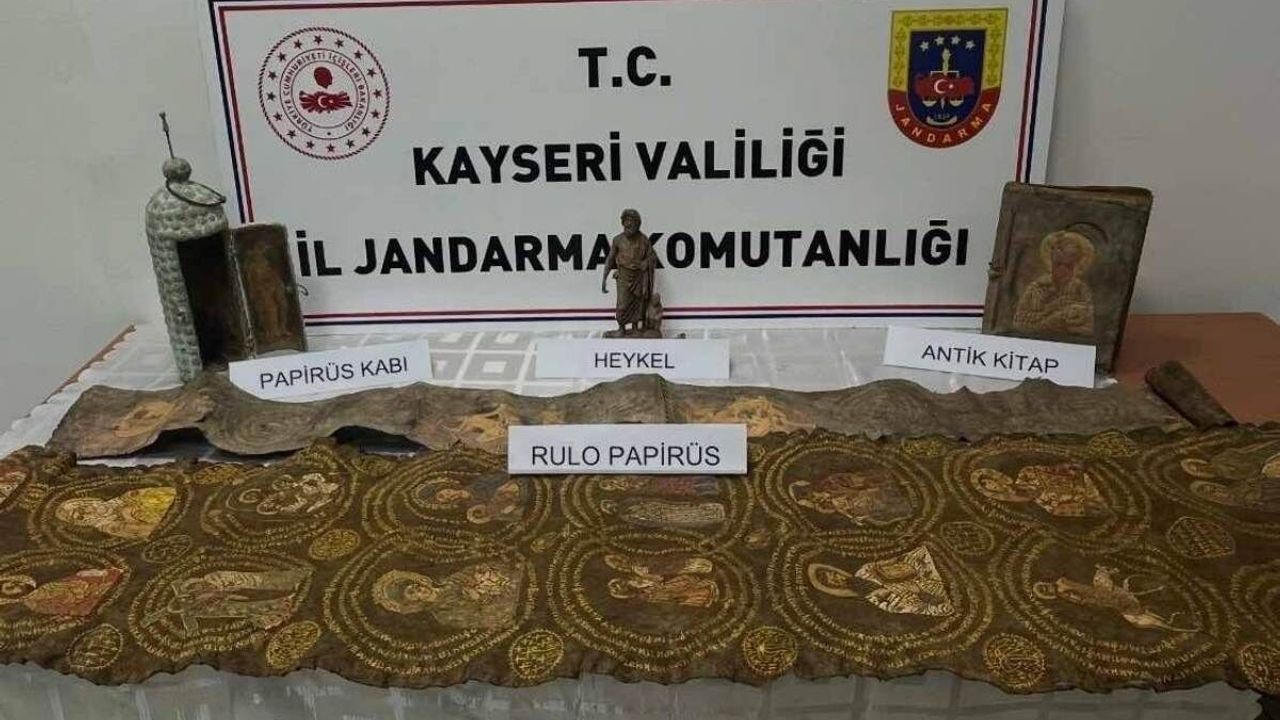 Kayseri’de jandarma ekiplerinden tarihi eser operasyonu: 1 Gözaltı