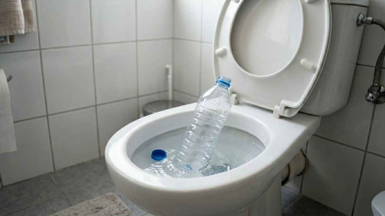 Tuvalete atılan pet şişe su faturasını düşürüyor