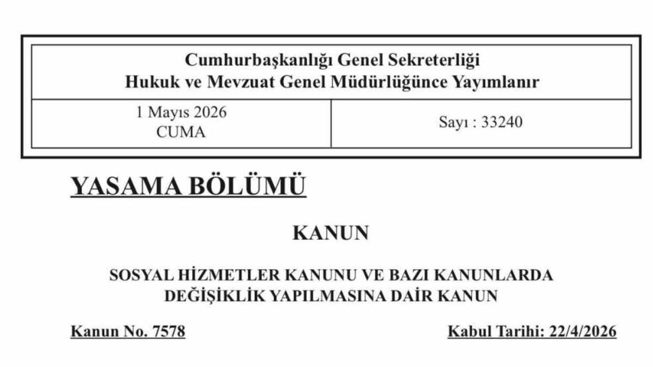 Sosyal Hizmetler Kanunu Resmi Gazete'de yayımlandı