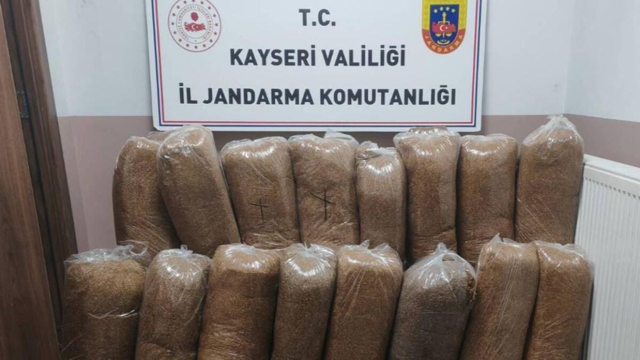 Kayseri’de Pınarbaşı'nda 510 kilogram tütün ele geçirildi