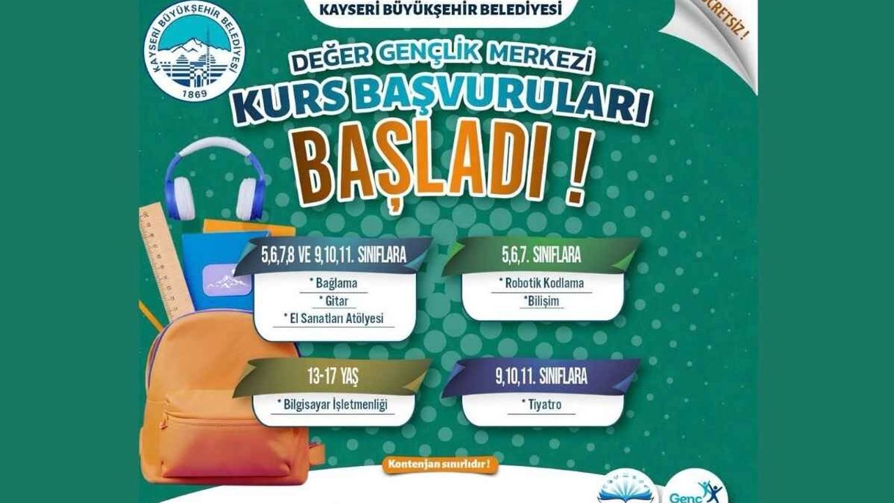 Değer Gençlik Merkezi’nde yeni dönem kurs başvuruları başladı