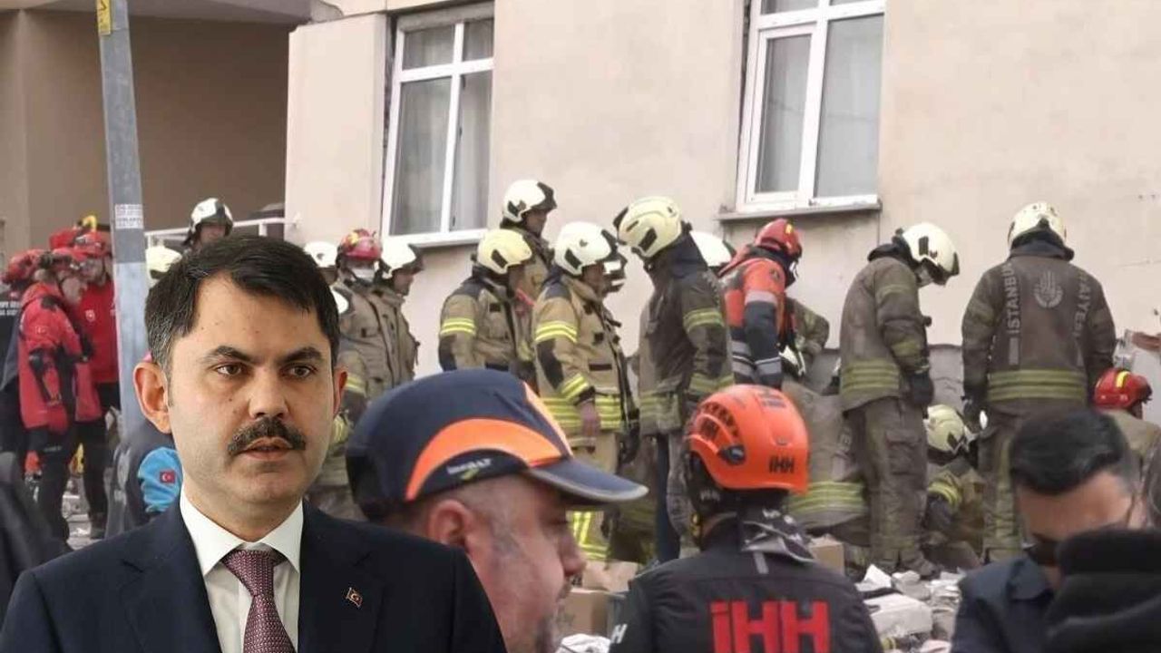 Çöken binanın enkazındaki vatandaşları kurtarma çalışmaları sürüyor: Bakan Kurum’dan açıklama!