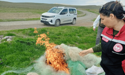 Kayseri’de av yasağı: Balıkçı ağları yakıldı!