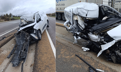 Hafif ticari araç TIR’a çarptı: 1 yaralı!