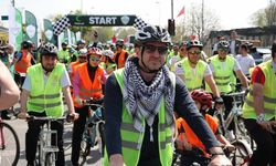 Gazze için yüzlerce kişi pedal çevirdi!