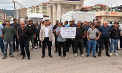 Yozgat'ta 4 aydır maaşlarını alamadıklarını iddia eden madencilerden protesto!
