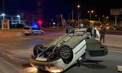 Kayseri Erkilet Bulvarı'nda kamyona çarpan otomobil takla attı