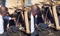 Kayseri'de kaza yaptığı belediye aracında sıkışan şoförü çocukluk arkadaşı belediye başkanı teselli etti