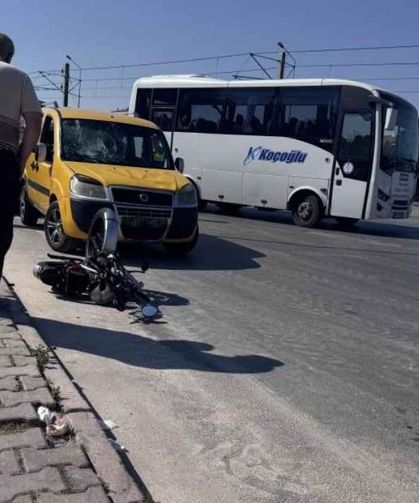 Kayseri'de hafif ticari araç elektrikli bisiklete çarptı: 1 ağır yaralı