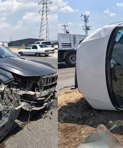 Kahramanmaraş Pazarcık'ta trafik kazası: 3 yaralı