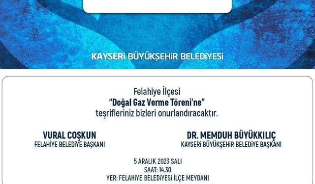Felahiye ve Özvatan'da "Doğal Gaz" Heyecanı