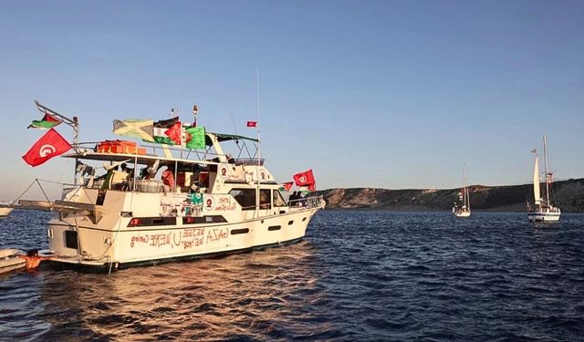 Türk Savaş Gemilerinin eşlik ettiği Sumud Filosu saatler sonra Filistin'de olacak