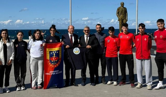 Kayserili Erva sporcuları Kıbrıs’ta ikinci Oldu : Cumhurbaşkanı Ersin Tatar’la bir araya geldiler