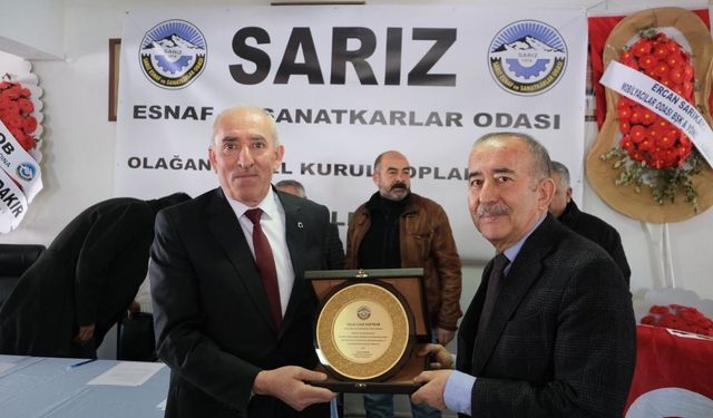 Kayseri Sarız Esnaf Odası’nda Celal Akpınar yeniden başkan