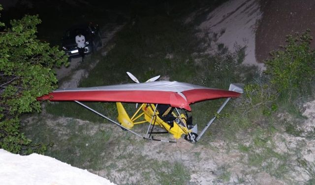 Avanos’ta microlight hava aracı arızalanıp zorunlu iniş yaptı: 2 yaralı!