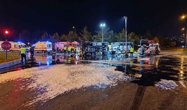 Kayseri’de Dehşet Anları: Fuel Oil Yüklü Tır Yolcu Otobüsüne Çarptı, 36 Yaralı!