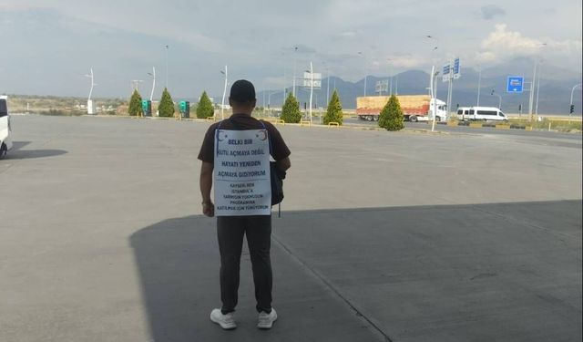 Kayseri’den 'Var mısın Yok musun?' için yürüyen adam otele ulaştı