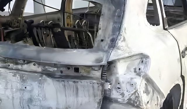 Kayseri’de şarj olan TOGG yandı! Otomobilden geriye iskeleti kaldı