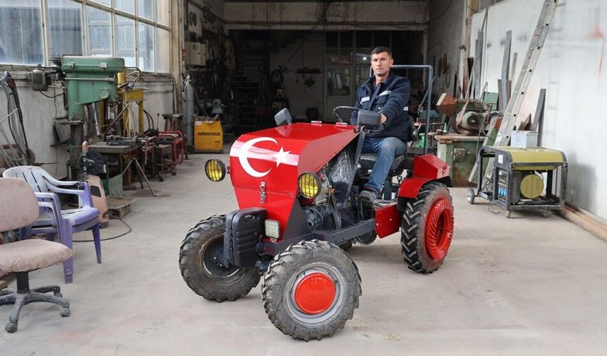 Hurda Otomobil Malzemelerinden Traktör Yaptı