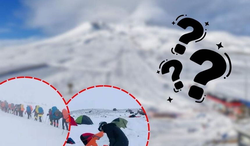 Erciyes zirve için yola çıktılar 3 bin 600 metrede kaldılar!