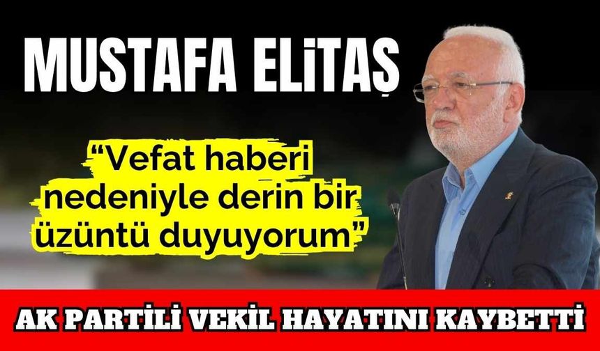 Mustafa Elitaş: ‘Vefat haberi nedeniyle derin bir üzüntü duyuyorum’