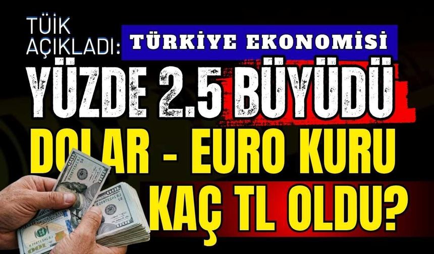 Türkiye ekonomisi %2,5 büyüdü Dolar 45 seviyelerine yükseldi